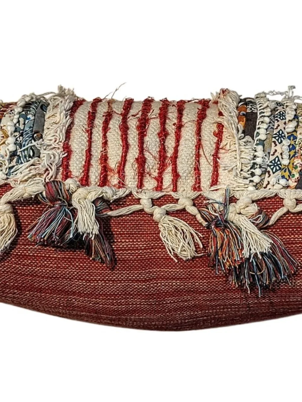 World Market BOHO Multicolor Cotton Throw Pillow 20x 14” Great